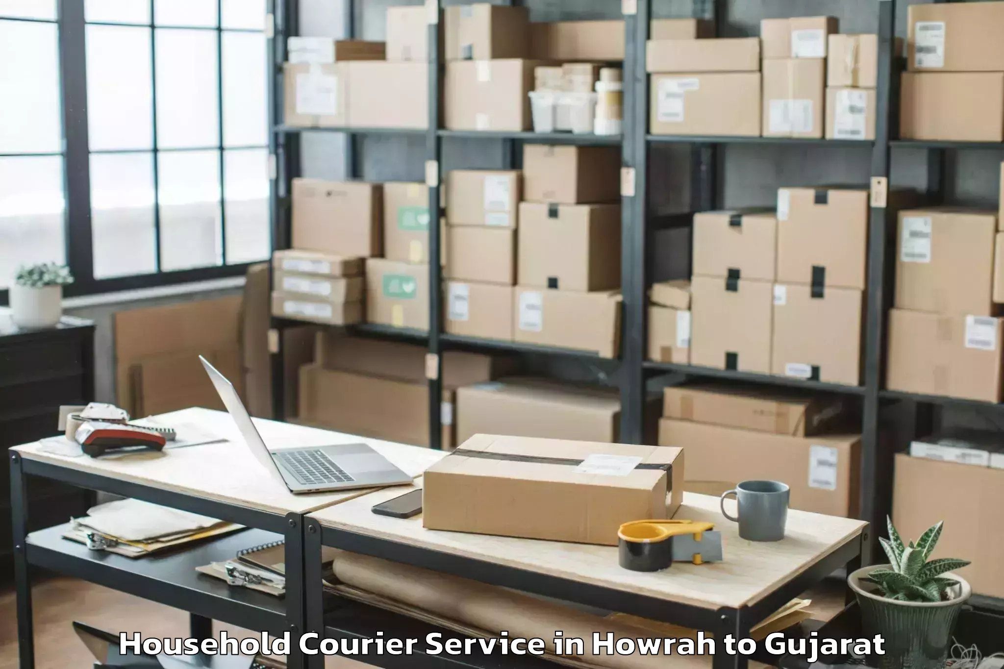 Affordable Howrah to Khambhat Household Courier